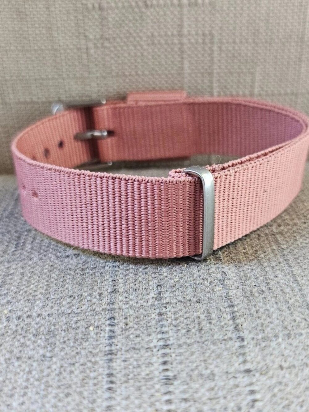 Replacement Strap Pink Canvas Watch Strap Band Adjustable Size 14mm Unbranded